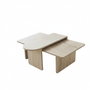 Hanah Home Juego de mesas de café Paris - Bronce, Travertino